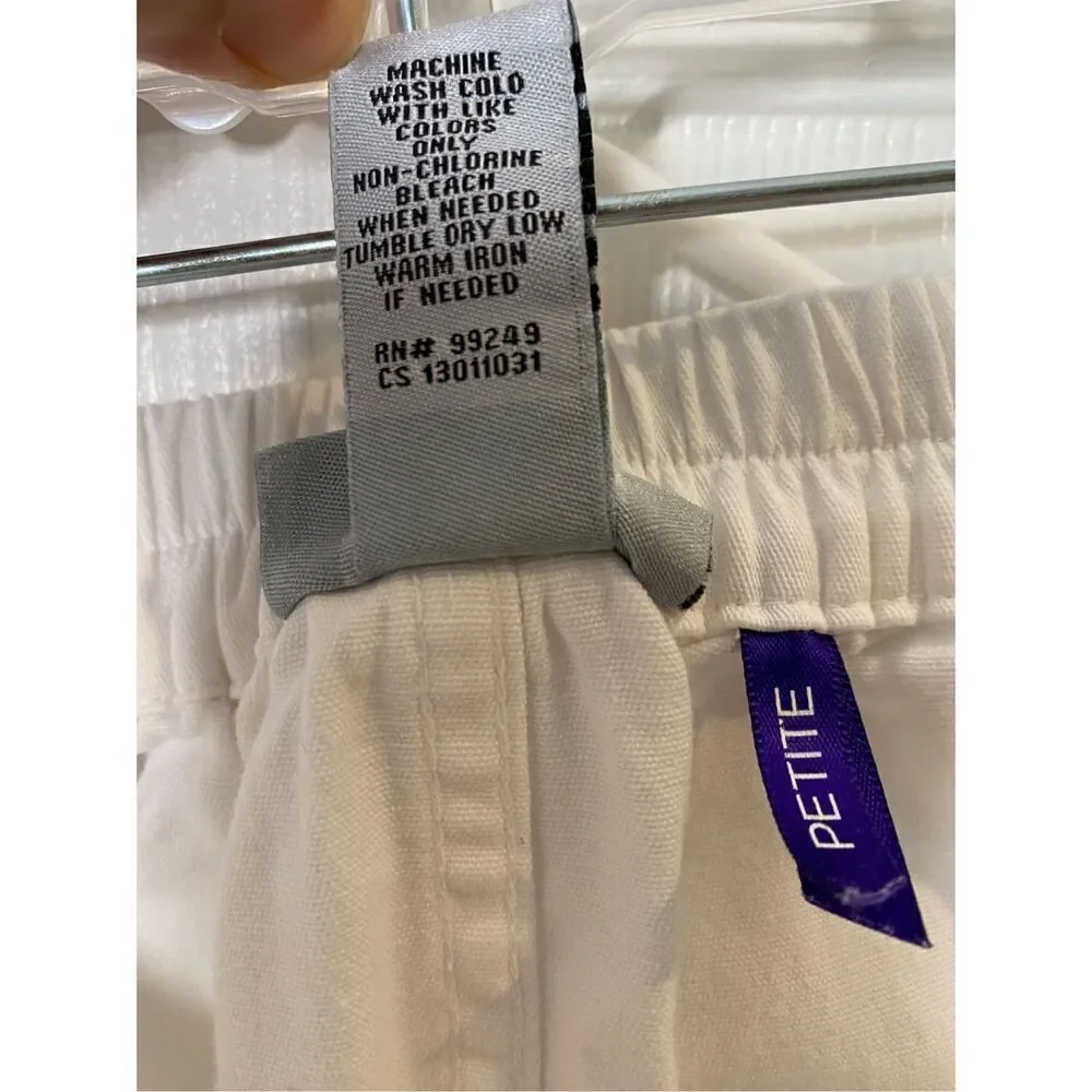 Catherines Everyday Fit Womens Pant 3XWP White Pull On Elastic Waist Denim Jeans